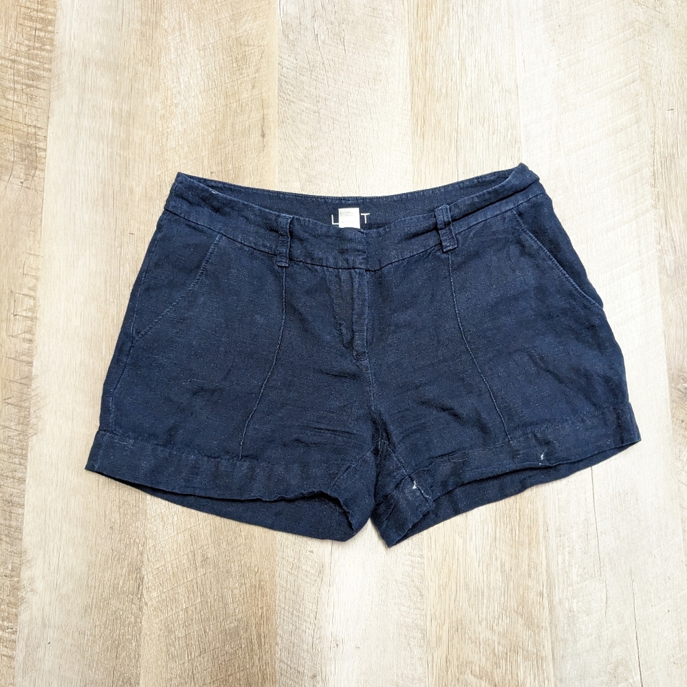 Ann Taylor Loft Navy Blue Linen Blend shorts